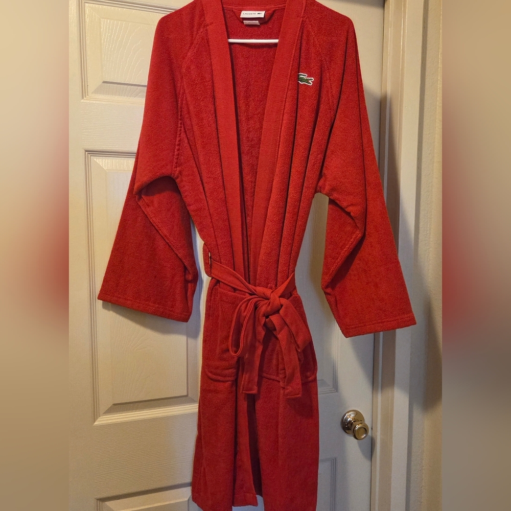 Lacoste Red Bathrobe Unisex NWOT